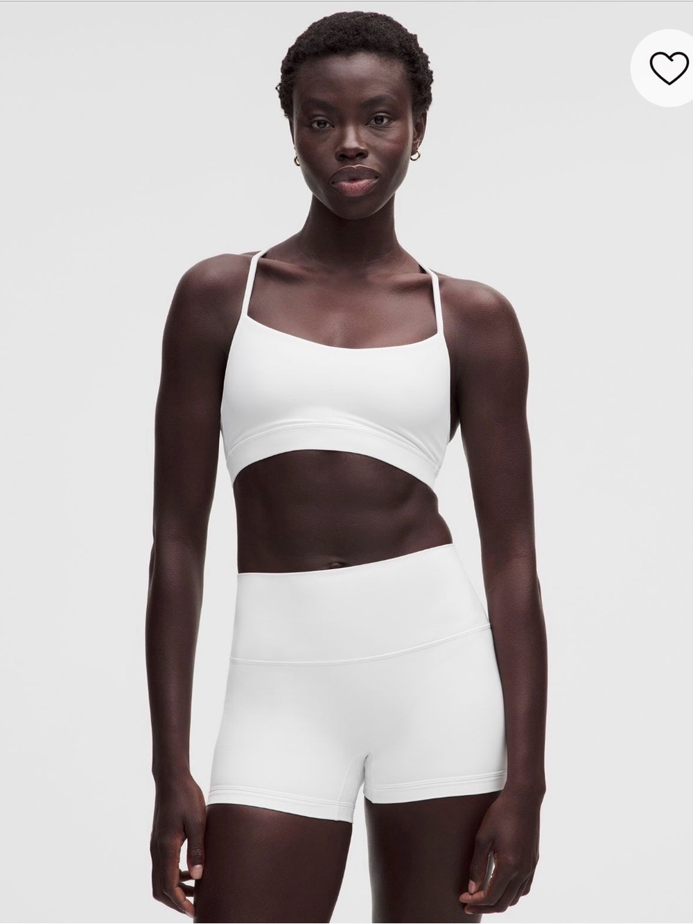 Lululemon Flow Y Bra Nulu White Sports Bra